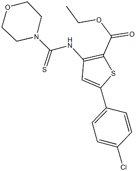 ethyl 5-(4-chlorophenyl)-3-[(4-morpholinylcarbothioyl)amino]-2-thiophenecarboxylate Struktur