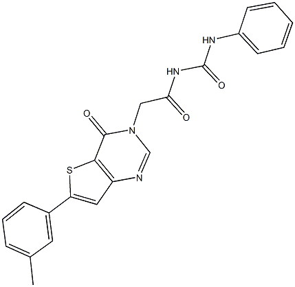 N-[(6-(3-methylphenyl)-4-oxothieno[3,2-d]pyrimidin-3(4H)-yl)acetyl]-N'-phenylurea Struktur