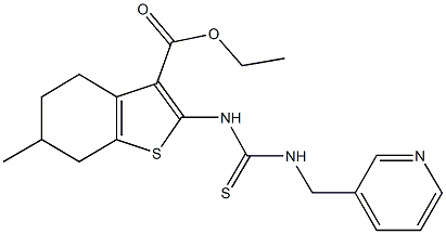 ethyl 6-methyl-2-({[(3-pyridinylmethyl)amino]carbothioyl}amino)-4,5,6,7-tetrahydro-1-benzothiophene-3-carboxylate Struktur