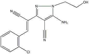 5-amino-3-[2-(2-chlorophenyl)-1-cyanovinyl]-1-(2-hydroxyethyl)-1H-pyrazole-4-carbonitrile Struktur