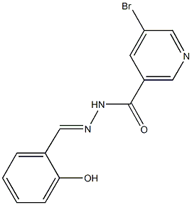 5-bromo-N'-(2-hydroxybenzylidene)nicotinohydrazide Struktur