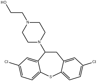 2-[4-(2,8-dichloro-10,11-dihydrodibenzo[b,f]thiepin-10-yl)-1-piperazinyl]ethanol Struktur