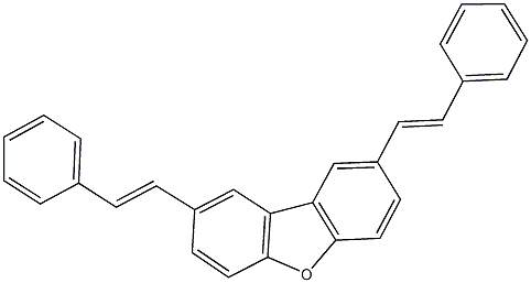 2,8-bis(2-phenylvinyl)dibenzo[b,d]furan Struktur