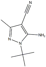 5-amino-1-(tert-butyl)-3-methyl-1H-pyrazole-4-carbonitrile Struktur