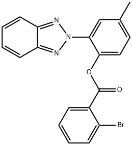 2-(2H-1,2,3-benzotriazol-2-yl)-4-methylphenyl 2-bromobenzoate Struktur