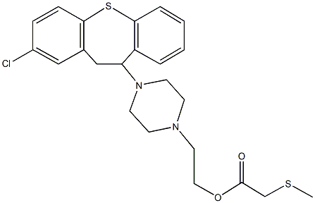 2-[4-(2-chloro-10,11-dihydrodibenzo[b,f]thiepin-10-yl)-1-piperazinyl]ethyl (methylsulfanyl)acetate Struktur