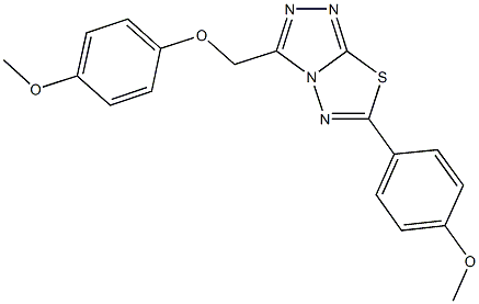 3-[(4-methoxyphenoxy)methyl]-6-(4-methoxyphenyl)[1,2,4]triazolo[3,4-b][1,3,4]thiadiazole Struktur