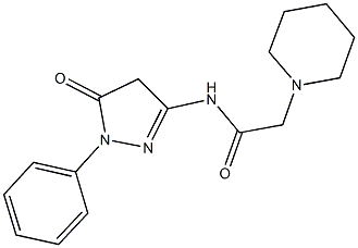 N-(5-oxo-1-phenyl-4,5-dihydro-1H-pyrazol-3-yl)-2-(1-piperidinyl)acetamide Struktur