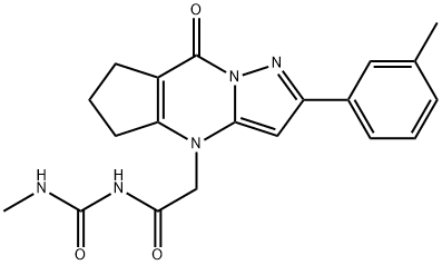 N-methyl-N'-{[2-(3-methylphenyl)-8-oxo-5,6,7,8-tetrahydro-4H-cyclopenta[d]pyrazolo[1,5-a]pyrimidin-4-yl]acetyl}urea Struktur