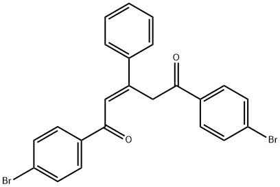 1,5-bis(4-bromophenyl)-3-phenyl-2-pentene-1,5-dione Struktur