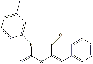 5-benzylidene-3-(3-methylphenyl)-1,3-thiazolidine-2,4-dione Struktur