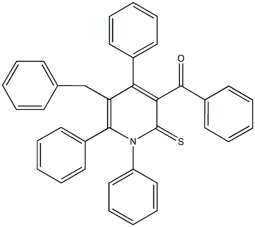 (5-benzyl-1,4,6-triphenyl-2-thioxo-1,2-dihydro-3-pyridinyl)(phenyl)methanone Struktur