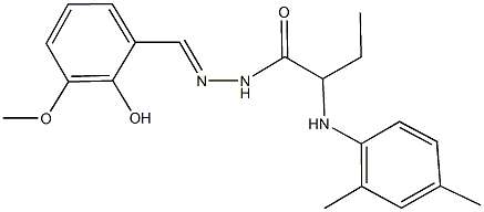 2-(2,4-dimethylanilino)-N'-(2-hydroxy-3-methoxybenzylidene)butanohydrazide Struktur