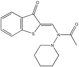 N-[(3-oxo-1-benzothien-2(3H)-ylidene)methyl]-N-(1-piperidinyl)acetamide Struktur