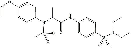 N-{4-[(diethylamino)sulfonyl]phenyl}-2-[4-ethoxy(methylsulfonyl)anilino]propanamide Struktur