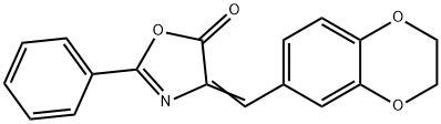 4-(2,3-dihydro-1,4-benzodioxin-6-ylmethylene)-2-phenyl-1,3-oxazol-5(4H)-one Struktur