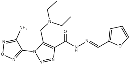 1-(4-amino-1,2,5-oxadiazol-3-yl)-5-[(diethylamino)methyl]-N'-(2-furylmethylene)-1H-1,2,3-triazole-4-carbohydrazide Struktur