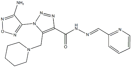 1-(4-amino-1,2,5-oxadiazol-3-yl)-5-(1-piperidinylmethyl)-N'-(2-pyridinylmethylene)-1H-1,2,3-triazole-4-carbohydrazide Struktur