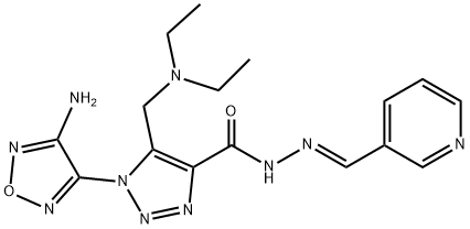 1-(4-amino-1,2,5-oxadiazol-3-yl)-5-[(diethylamino)methyl]-N'-(3-pyridinylmethylene)-1H-1,2,3-triazole-4-carbohydrazide Struktur