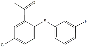 1-{5-chloro-2-[(3-fluorophenyl)sulfanyl]phenyl}ethanone Struktur