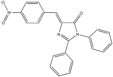 5-{4-nitrobenzylidene}-2,3-diphenyl-3,5-dihydro-4H-imidazol-4-one Struktur