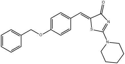 5-[4-(benzyloxy)benzylidene]-2-(1-piperidinyl)-1,3-thiazol-4(5H)-one Struktur