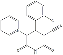 1-[4-(2-chlorophenyl)-5-cyano-2,6-dioxo-3-piperidinyl]pyridinium Struktur