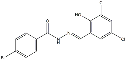 4-bromo-N'-(3,5-dichloro-2-hydroxybenzylidene)benzohydrazide Struktur