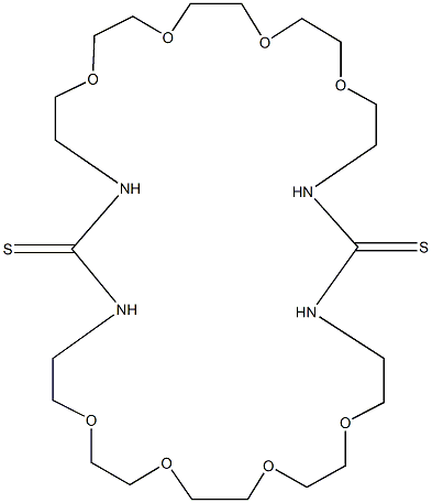 1,9,12,15,18,26,29,32-octaoxa-4,6,21,23-tetraazacyclotetratriacontane-5,22-dithione Struktur