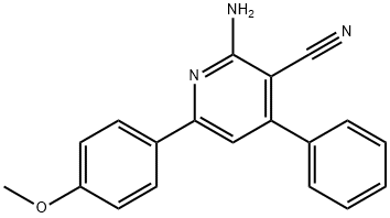 2-amino-6-(4-methoxyphenyl)-4-phenylnicotinonitrile Struktur