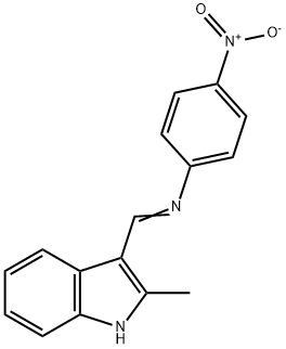 3-[({4-nitrophenyl}imino)methyl]-2-methyl-1H-indole Struktur