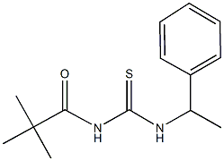 N-(2,2-dimethylpropanoyl)-N'-(1-phenylethyl)thiourea Struktur