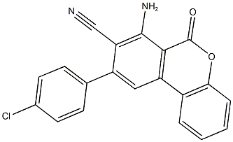 7-amino-9-(4-chlorophenyl)-6-oxo-6H-benzo[c]chromene-8-carbonitrile Struktur