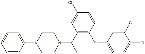 4-chloro-2-[1-(4-phenyl-1-piperazinyl)ethyl]phenyl 3,4-dichlorophenyl sulfide Struktur