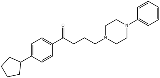 1-(4-cyclopentylphenyl)-4-(4-phenyl-1-piperazinyl)-1-butanone Struktur