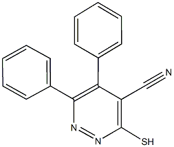 5,6-diphenyl-3-sulfanyl-4-pyridazinecarbonitrile Struktur