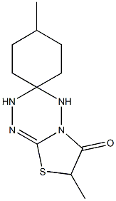 4,7'-dimethyl-3',4'-dihydrospiro(cyclohexane-1,3'-{2'H}-[1,3]thiazolo[3,2-b][1,2,4,5]tetraazin)-6'(7'H)-one Struktur