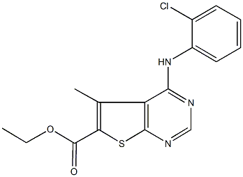 ethyl 4-(2-chloroanilino)-5-methylthieno[2,3-d]pyrimidine-6-carboxylate Struktur