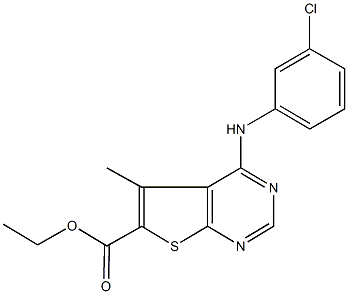 ethyl 4-(3-chloroanilino)-5-methylthieno[2,3-d]pyrimidine-6-carboxylate Struktur