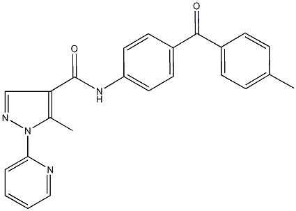 5-methyl-N-[4-(4-methylbenzoyl)phenyl]-1-(2-pyridinyl)-1H-pyrazole-4-carboxamide Struktur