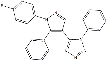 5-[1-(4-fluorophenyl)-5-phenyl-1H-pyrazol-4-yl]-1-phenyl-1H-tetraazole Struktur