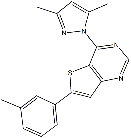 4-(3,5-dimethyl-1H-pyrazol-1-yl)-6-(3-methylphenyl)thieno[3,2-d]pyrimidine Struktur