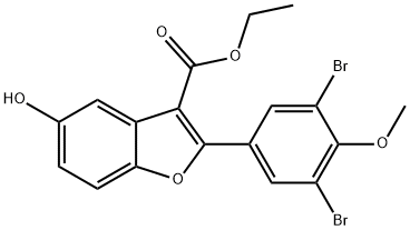 ethyl 2-(3,5-dibromo-4-methoxyphenyl)-5-hydroxy-1-benzofuran-3-carboxylate Struktur