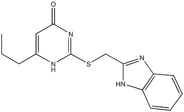 2-[(1H-benzimidazol-2-ylmethyl)sulfanyl]-6-propyl-4(1H)-pyrimidinone Struktur