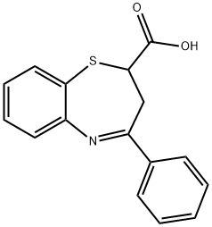 4-phenyl-2,3-dihydro-1,5-benzothiazepine-2-carboxylic acid Struktur