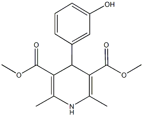 dimethyl 4-(3-hydroxyphenyl)-2,6-dimethyl-1,4-dihydropyridine-3,5-dicarboxylate Struktur