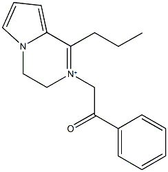 2-(2-oxo-2-phenylethyl)-1-propyl-3,4-dihydropyrrolo[1,2-a]pyrazin-2-ium Struktur