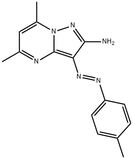 5,7-dimethyl-3-[(4-methylphenyl)diazenyl]pyrazolo[1,5-a]pyrimidin-2-ylamine Struktur