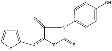 5-(2-furylmethylene)-3-(4-hydroxyphenyl)-2-thioxo-1,3-thiazolidin-4-one Struktur