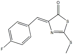 4-(4-fluorobenzylidene)-2-(methylsulfanyl)-1,3-thiazol-5(4H)-one Struktur